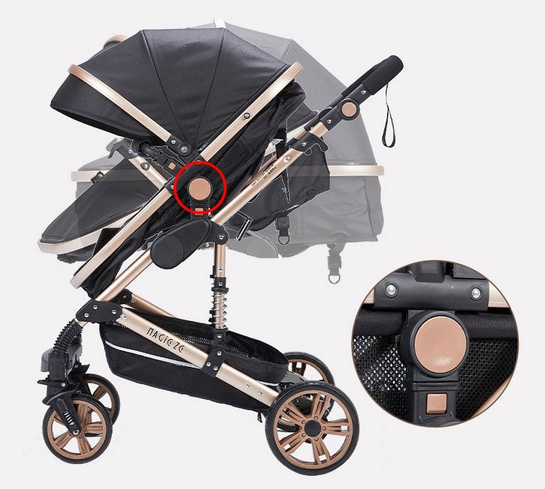Compact Baby 3 in 1 Stroller Multifunctional Car Seat Stroller for Newborns Pushchair 0-36 months