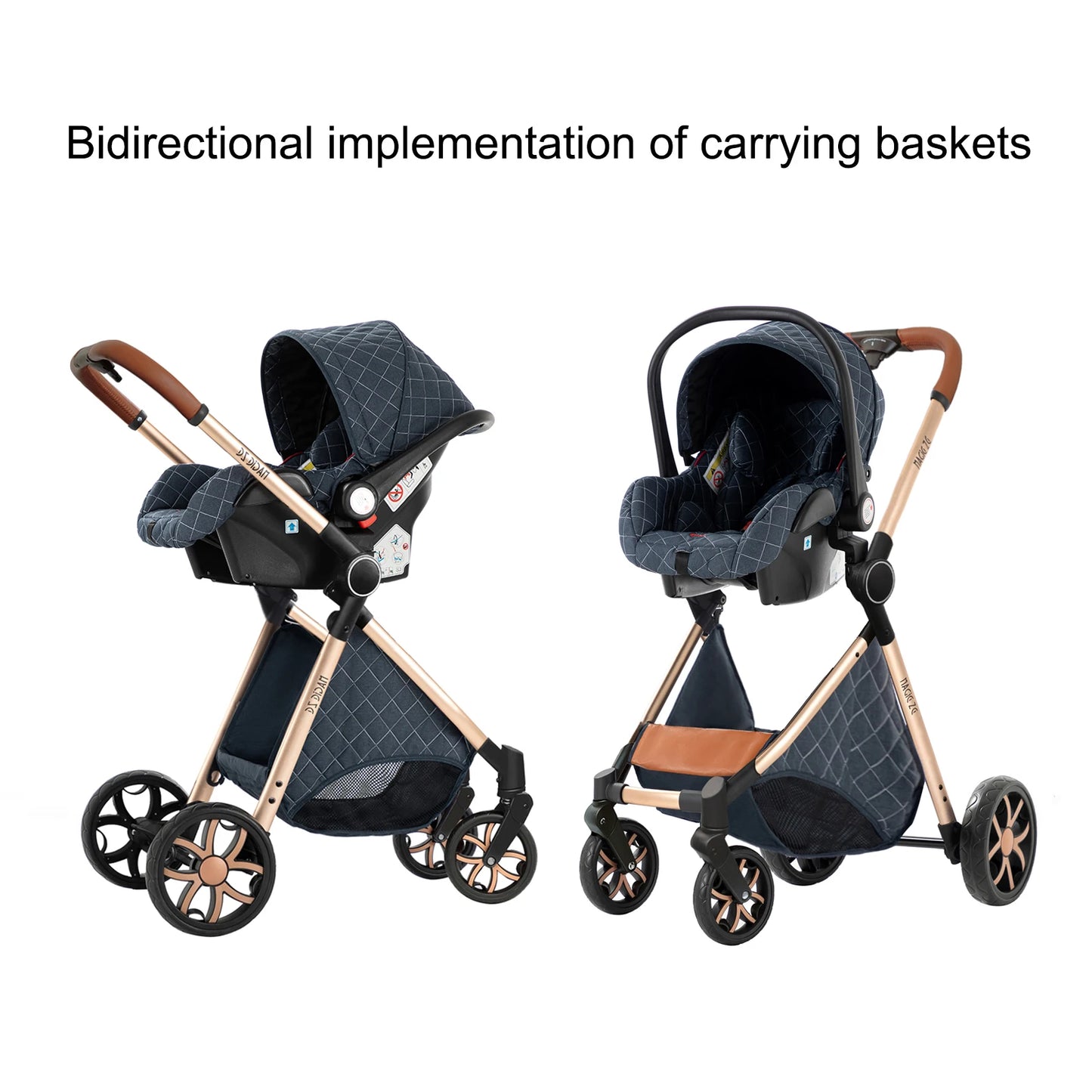Baby Stroller 3‑in‑1 Travel System Pushchair Lightweight