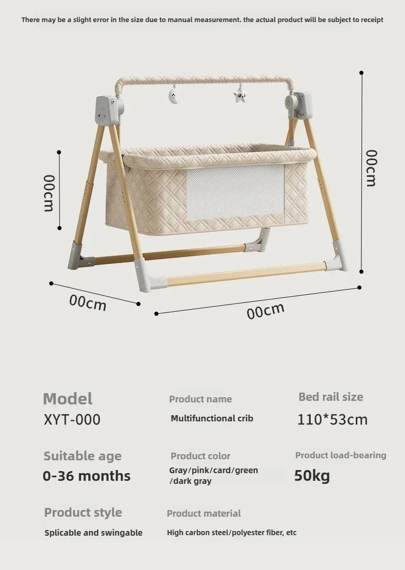 New Electric Baby Rocking Bed with Mosquito Portable Home Baby Rocking Bed Crib