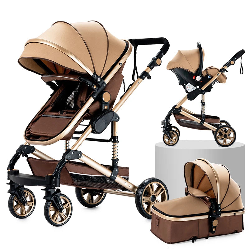 Compact Baby 3 in 1 Stroller Multifunctional Car Seat Stroller for Newborns Pushchair 0-36 months