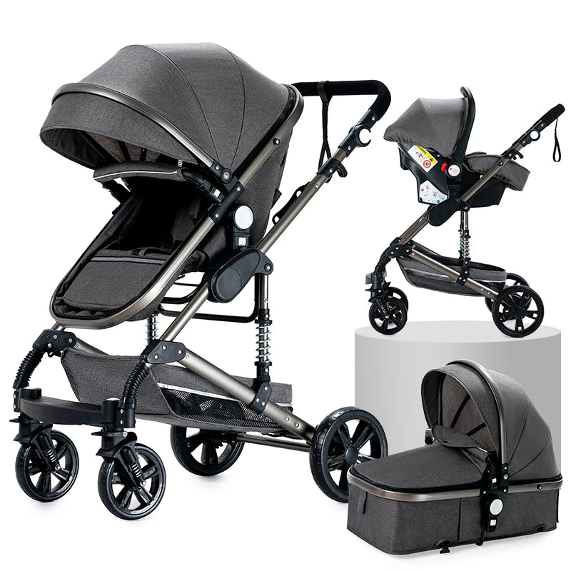 Compact Baby 3 in 1 Stroller Multifunctional Car Seat Stroller for Newborns Pushchair 0-36 months