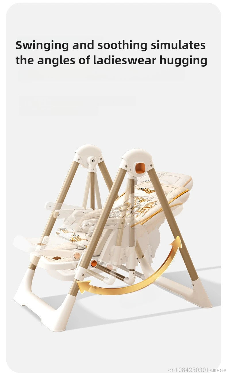 Baby dining chair, multifunctional foldable baby dining table chair, portable 2-in-1 rocking chair suitable for 0-6 years old