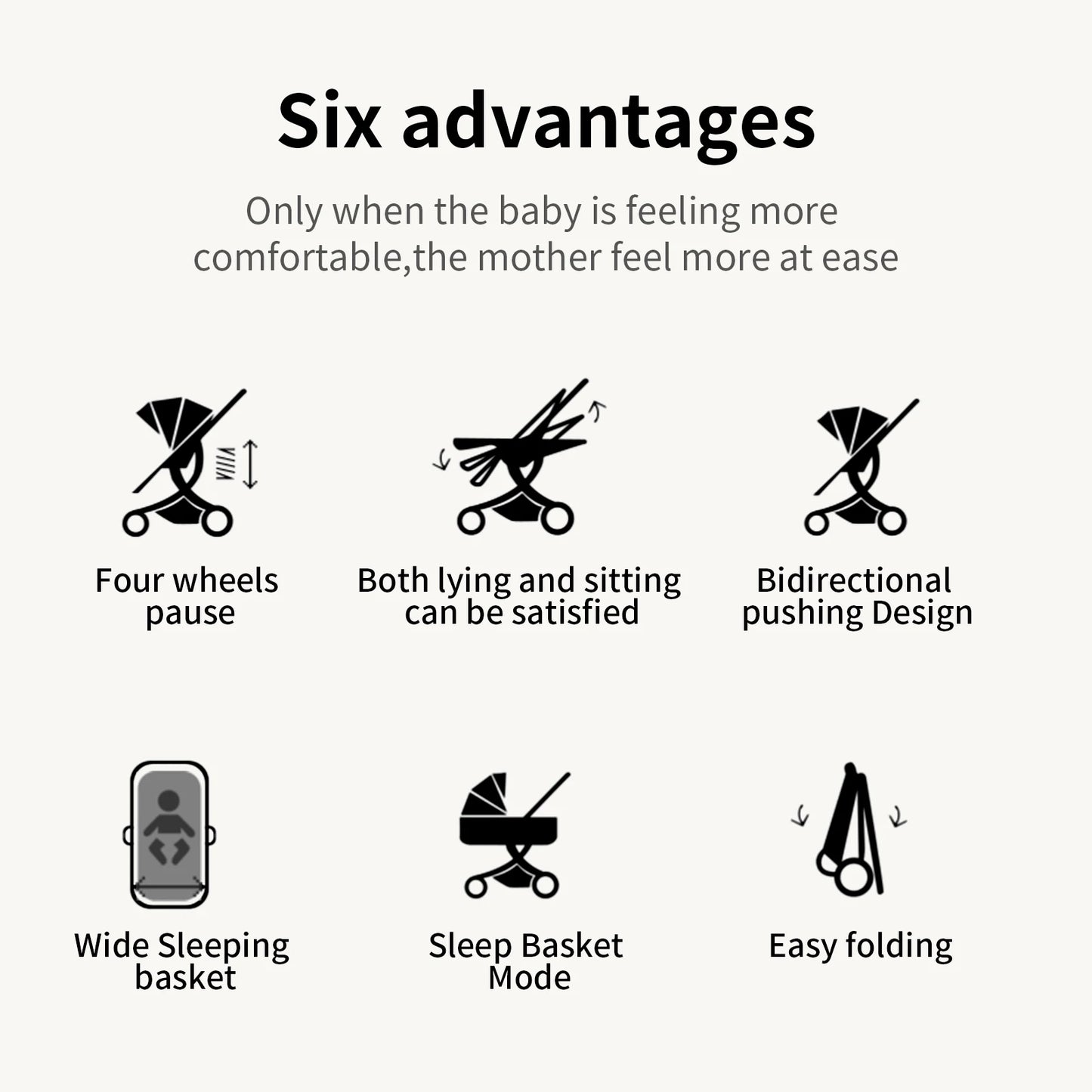 Baby Stroller 3‑in‑1 Travel System Pushchair Lightweight