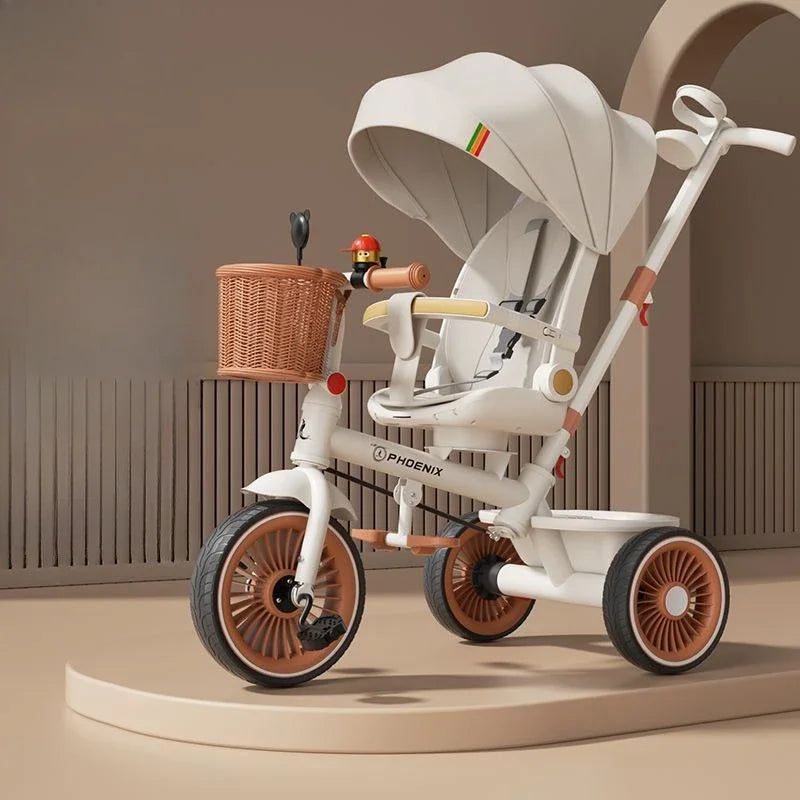 Hand-pushed children's tricycle three-wheeled baby stroller Lightweight Multi-purpose