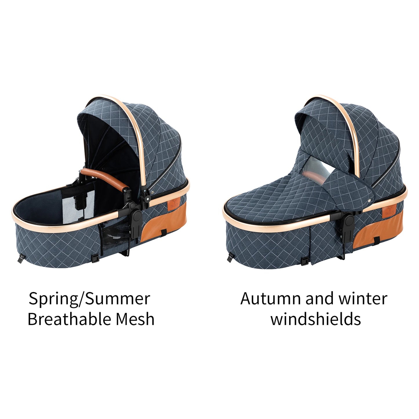 Baby Stroller 3‑in‑1 Travel System Pushchair Lightweight