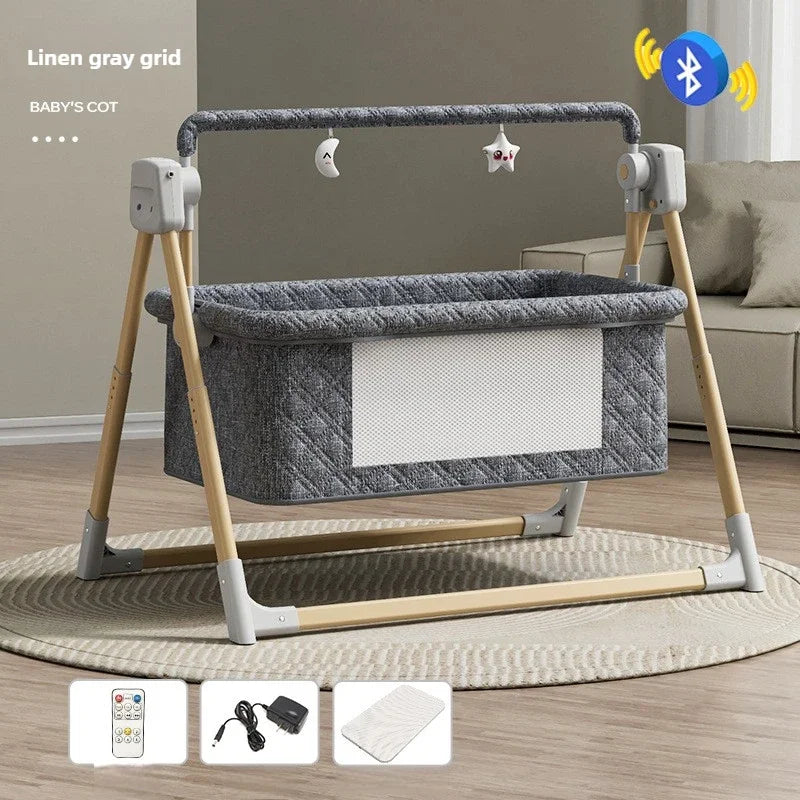 New Electric Baby Rocking Bed with Mosquito Portable Home Baby Rocking Bed Crib