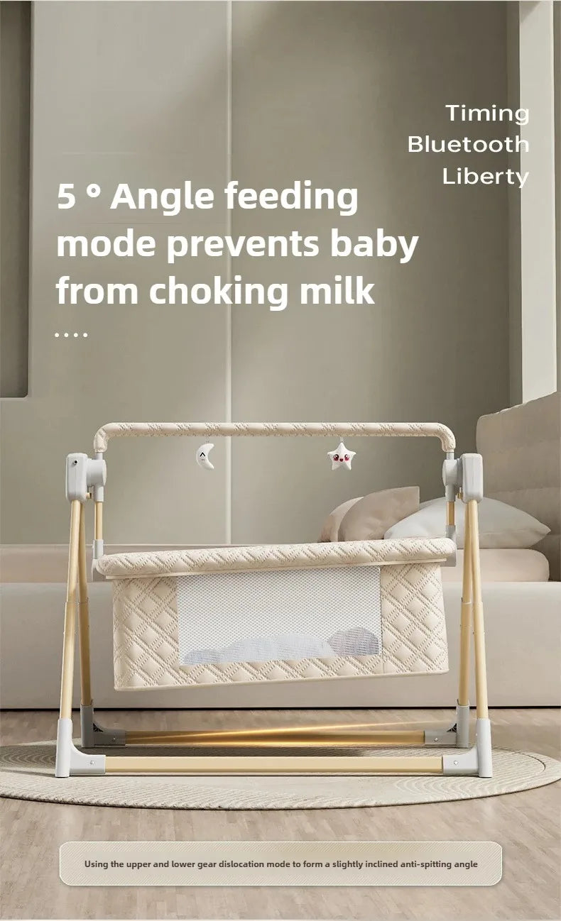 New Electric Baby Rocking Bed with Mosquito Portable Home Baby Rocking Bed Crib