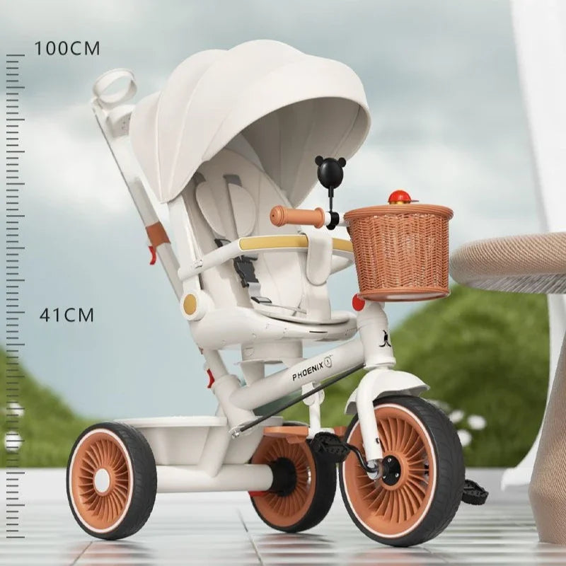 Hand-pushed children's tricycle three-wheeled baby stroller Lightweight Multi-purpose
