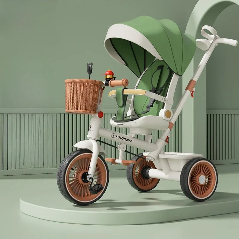 Hand-pushed children's tricycle three-wheeled baby stroller Lightweight Multi-purpose