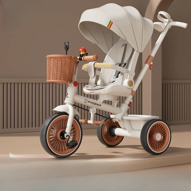 Hand-pushed children's tricycle three-wheeled baby stroller Lightweight Multi-purpose