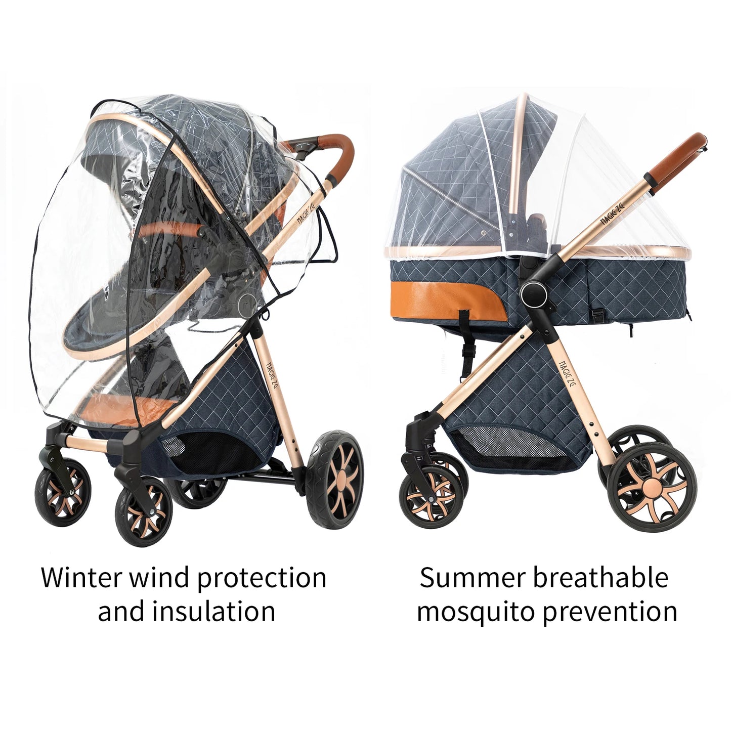 Baby Stroller 3‑in‑1 Travel System Pushchair Lightweight