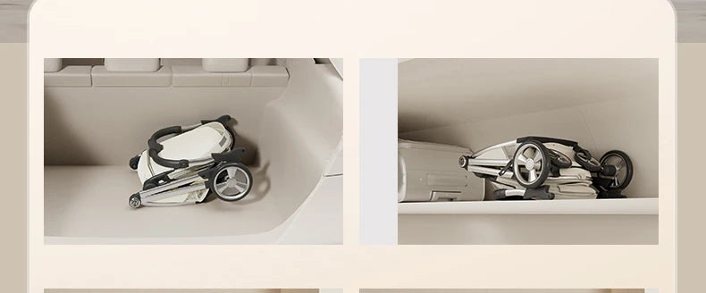Luxurious Light High Landscape Baby Stroller Egg-shaped Seat for Newborn One Hand Recline Pushchair