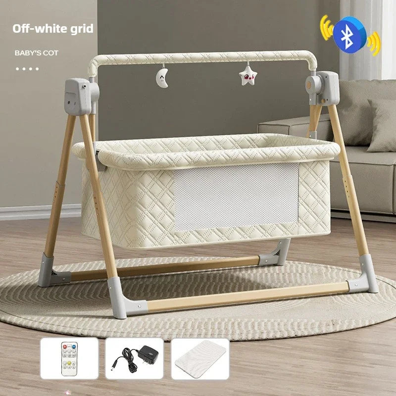 New Electric Baby Rocking Bed with Mosquito Portable Home Baby Rocking Bed Crib