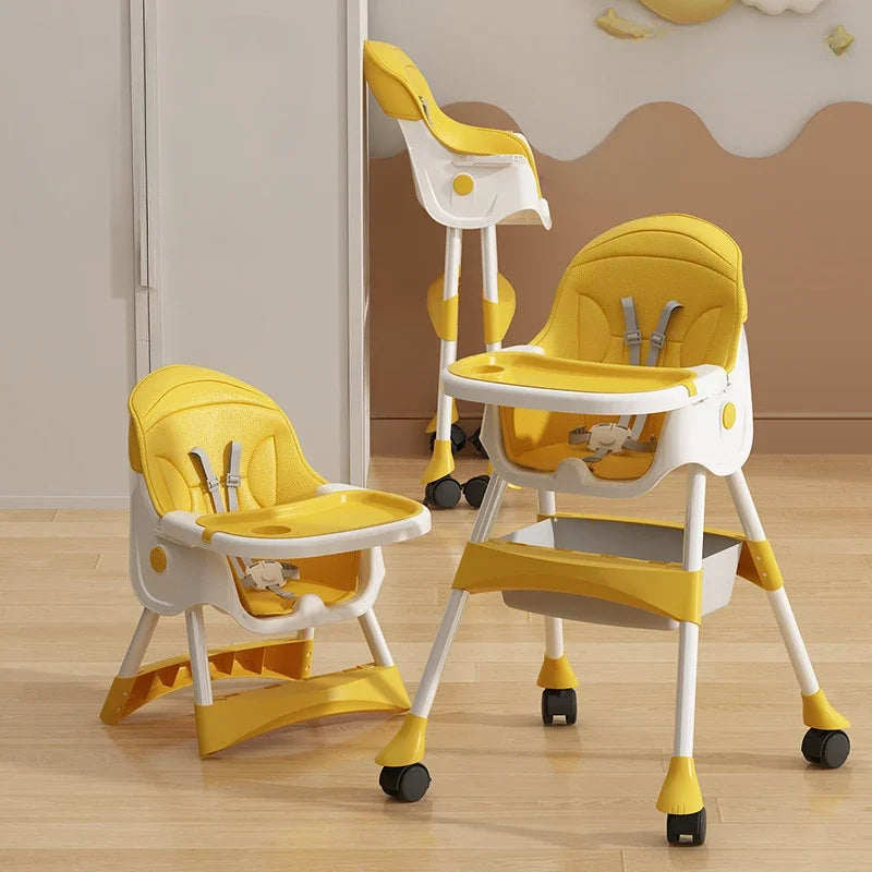 Portable Baby Dining Chair for Home Use Adjustable Height Multi-function Foldable High Chair
