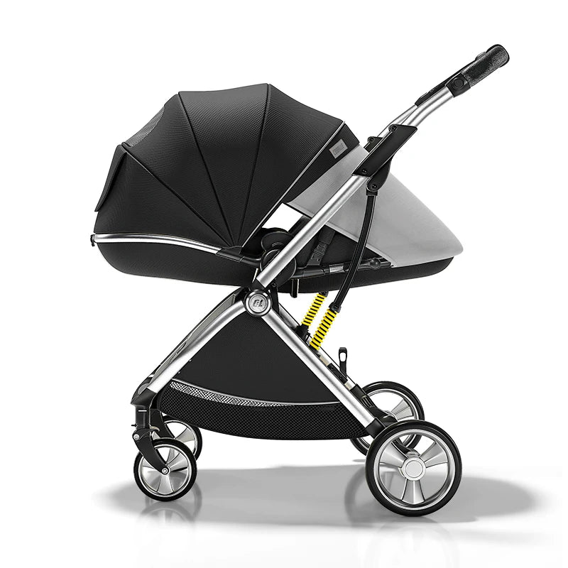 Luxurious Light High Landscape Baby Stroller Egg-shaped Seat for Newborn One Hand Recline Pushchair