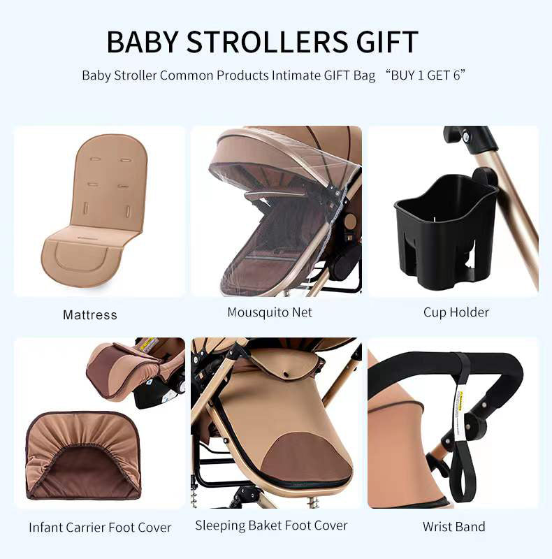 Compact Baby 3 in 1 Stroller Multifunctional Car Seat Stroller for Newborns Pushchair 0-36 months