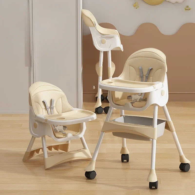Portable Baby Dining Chair for Home Use Adjustable Height Multi-function Foldable High Chair