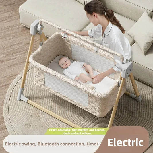 New Electric Baby Rocking Bed with Mosquito Portable Home Baby Rocking Bed Crib