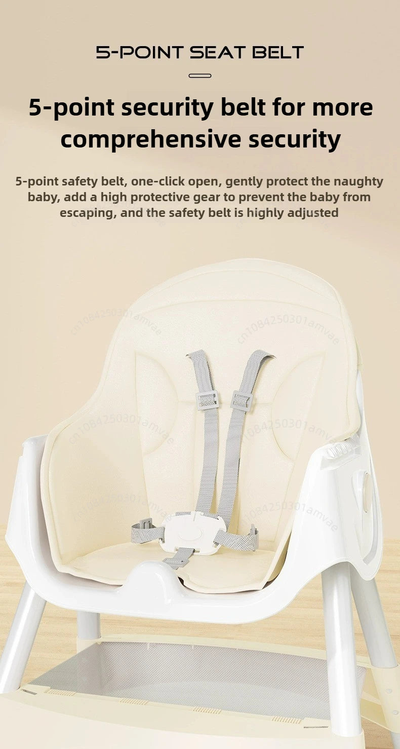 Portable Baby Dining Chair for Home Use Adjustable Height Multi-function Foldable High Chair