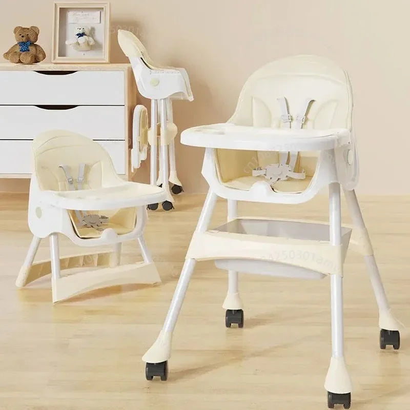 Portable Baby Dining Chair for Home Use Adjustable Height Multi-function Foldable High Chair