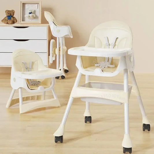 Portable Baby Dining Chair for Home Use Adjustable Height Multi-function Foldable High Chair