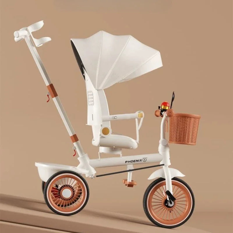 Hand-pushed children's tricycle three-wheeled baby stroller Lightweight Multi-purpose