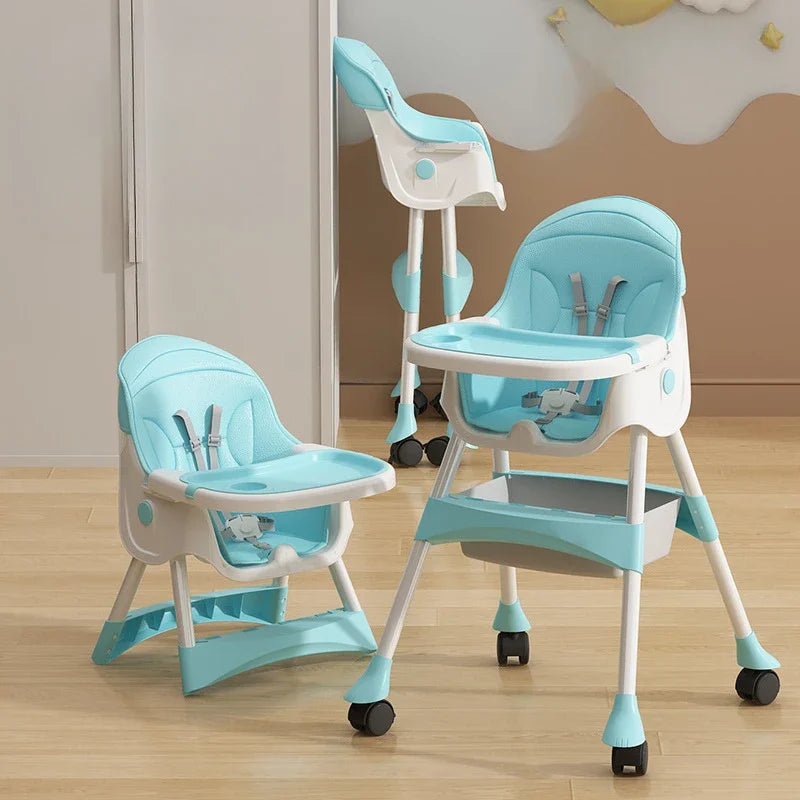 Portable Baby Dining Chair for Home Use Adjustable Height Multi-function Foldable High Chair