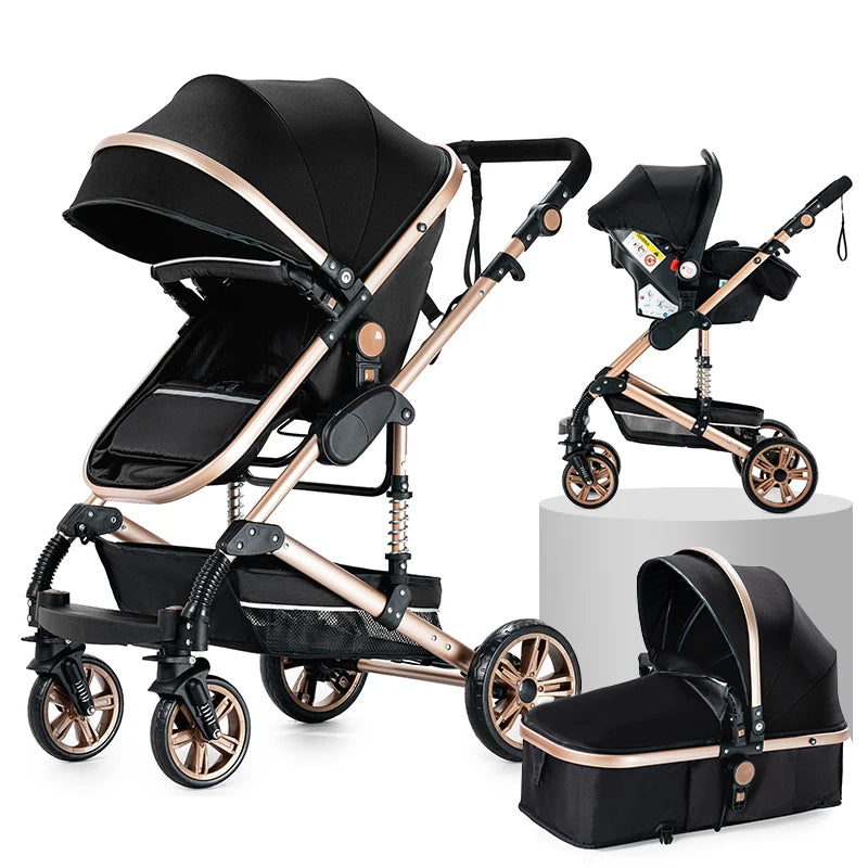 Compact Baby 3 in 1 Stroller Multifunctional Car Seat Stroller for Newborns Pushchair 0-36 months
